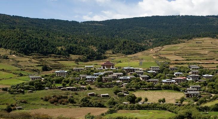 ブムタン谷ウラ村の風景